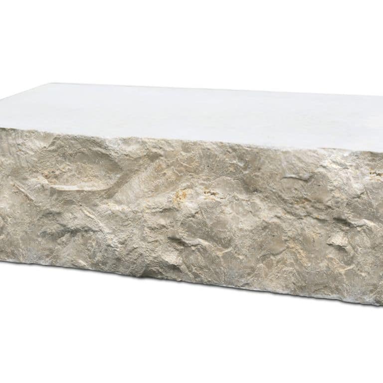 Oblique image for Bavarian Beige Limestone - Bavarian Brick. The surface finish shown is natural cleft. The dominant color shown is beige. The color mix creates a warm feeling.