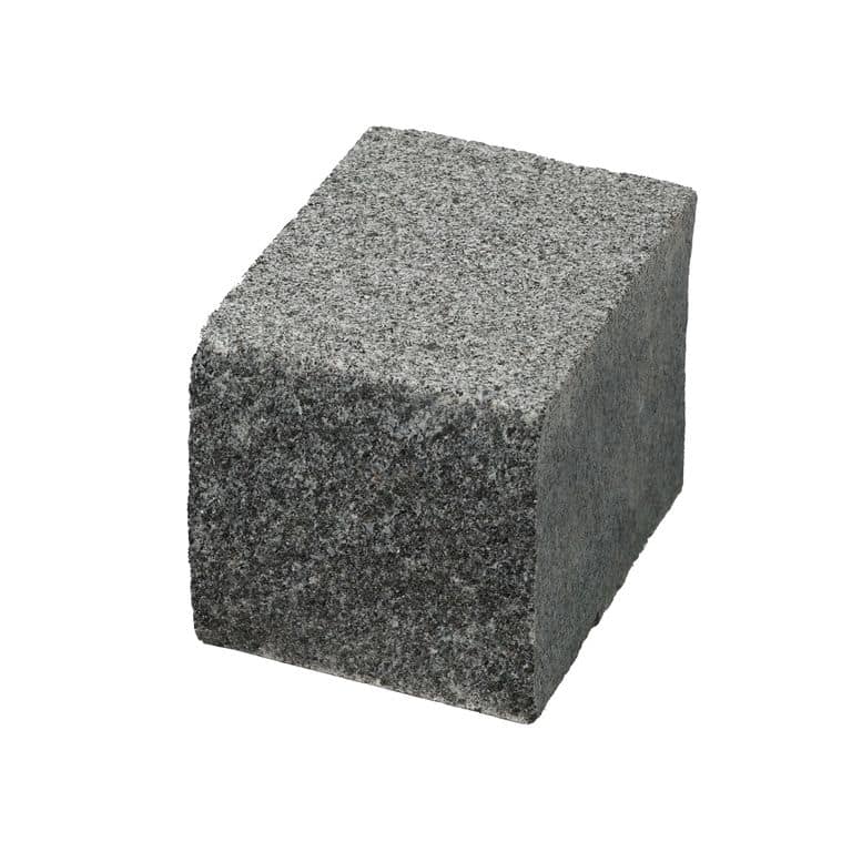 Color/Finish variation image for Republic Black Granite - Cobblestones. The surface finish shown is sand blasted. The dominant color shown is gray. The color mix creates a cool feeling.