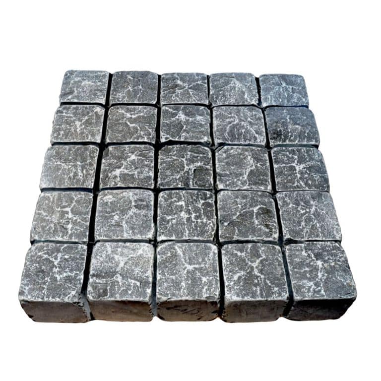 Limestone - Highland Cobblestone - Square - Split +Tumbled Top, Sawn + Tumbled Sides