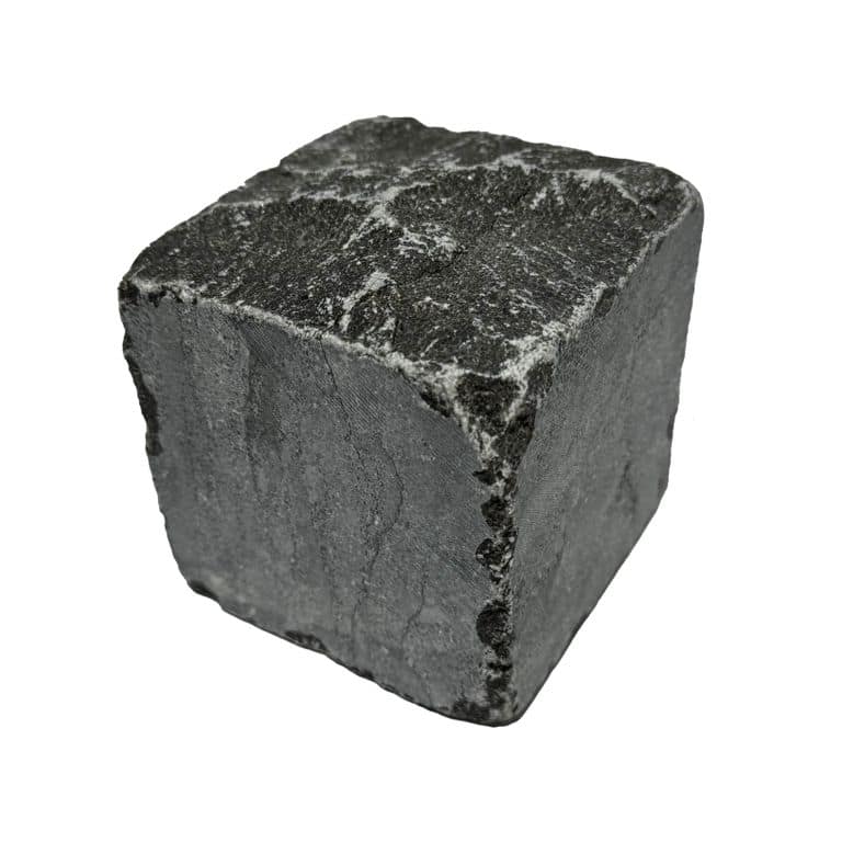 Feature image for Highland Limestone Cobblestones - Square - Split +Tumbled Top, Sawn + Tumbled Sides. The surface finish shown is . The dominant color shown is gray. The color mix creates a cool feeling.