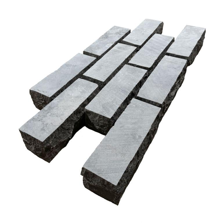  Highland Limestone Cobblestones - Rectangle - Sawn Top, Split Sides