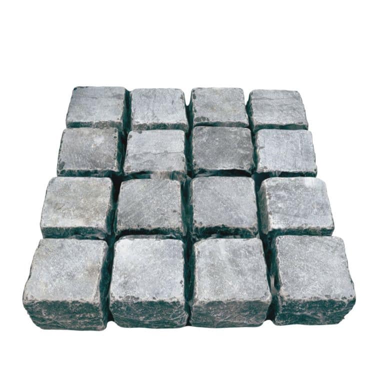 Limestone - Highland Cobblestone - Square - Sawn + Tumbled Top, Split + Tumbled Sides