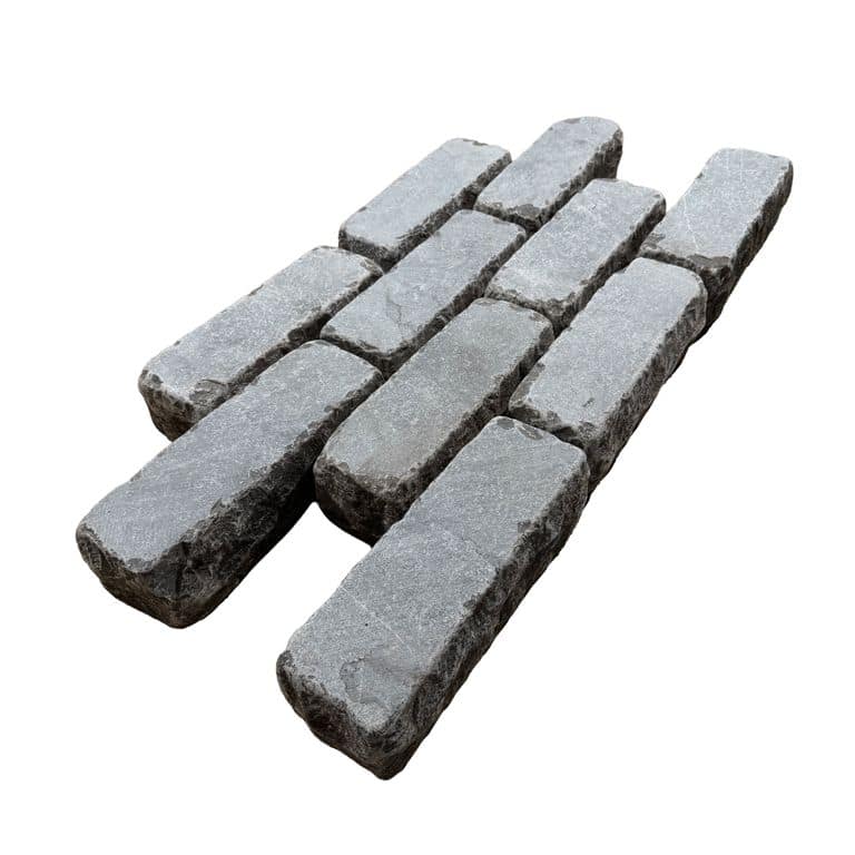  Highland Limestone Cobblestones - Rectangle - Sawn &amp; Tumbled Top, Split &amp; Tumbled Sides
