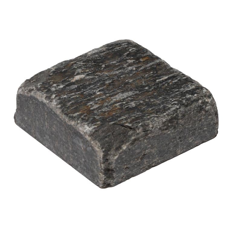 Application image for Black Schist Cobblestone - Squares. The surface finish shown is tumbled. Dominant colors shown are black and gray. The color mix creates a cool feeling.