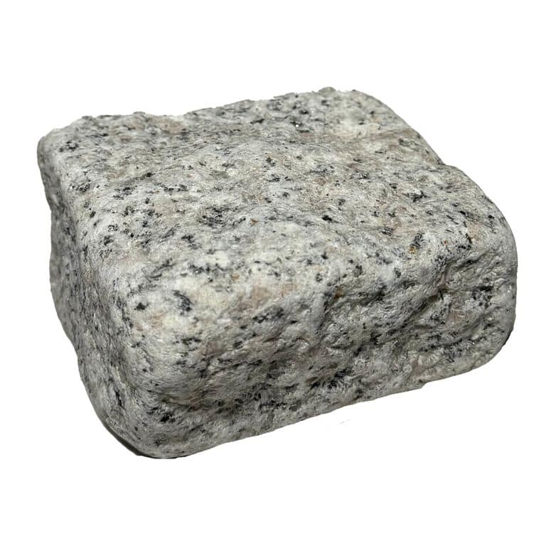 Oblique image for Salt &amp; Pepper Granite - Tumbled Cobblestones. The surface finish shown is . The dominant color shown is gray.