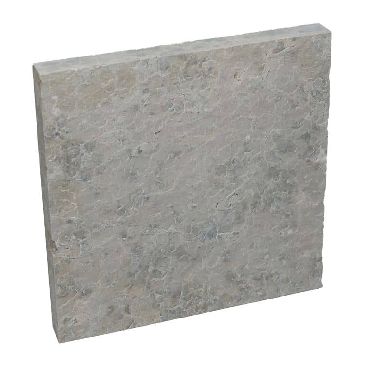 Feature image for Mountain Hard Blue Limestone - Flamed + Brushed Pavers. The surface finish shown is . The dominant color shown is gray. The color mix creates a cool feeling.