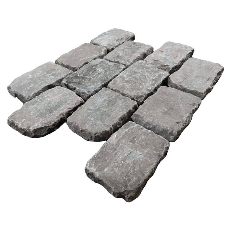 Reclaimed European Sandstone Cobblestones - Rectangle - Worn Surface Interior Flooring