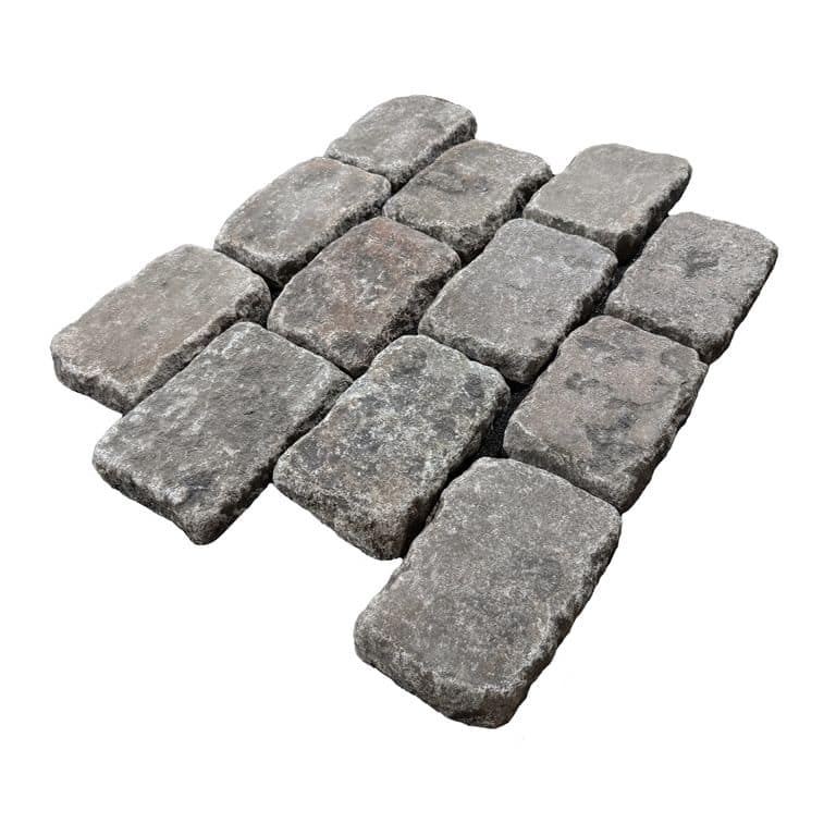 Feature image for Reclaimed Swedish Granite Cobblestones - Worn Surface Interior Flooring. The surface finish shown is . Dominant colors shown are brown and gray. The color mix creates a warm feeling.