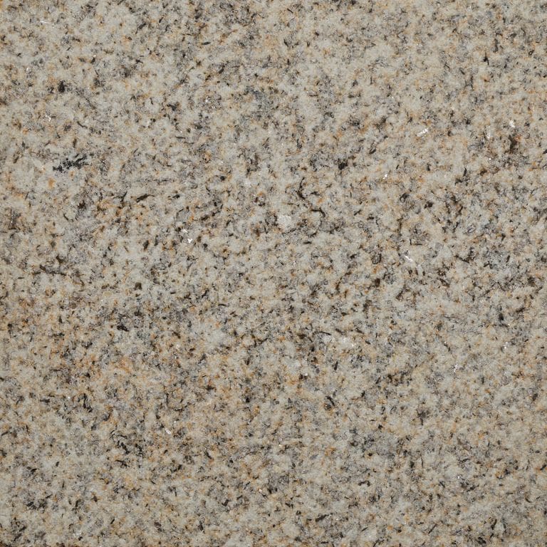 Color/Finish variation image for Yellow Oat Granite - Pavers. The surface finish shown is sand blasted. Dominant colors shown are yellow and tan. The color mix creates a warm feeling.