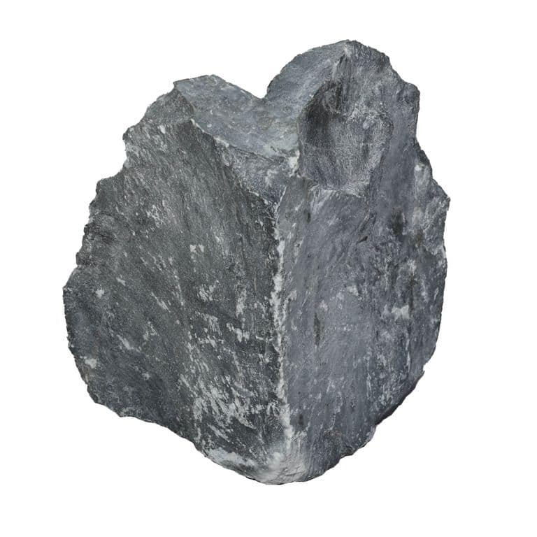 Oblique image for Mont Gray Limestone - Thin Veneer. The surface finish shown is split-face. The dominant color shown is gray. The color mix creates a cool feeling.