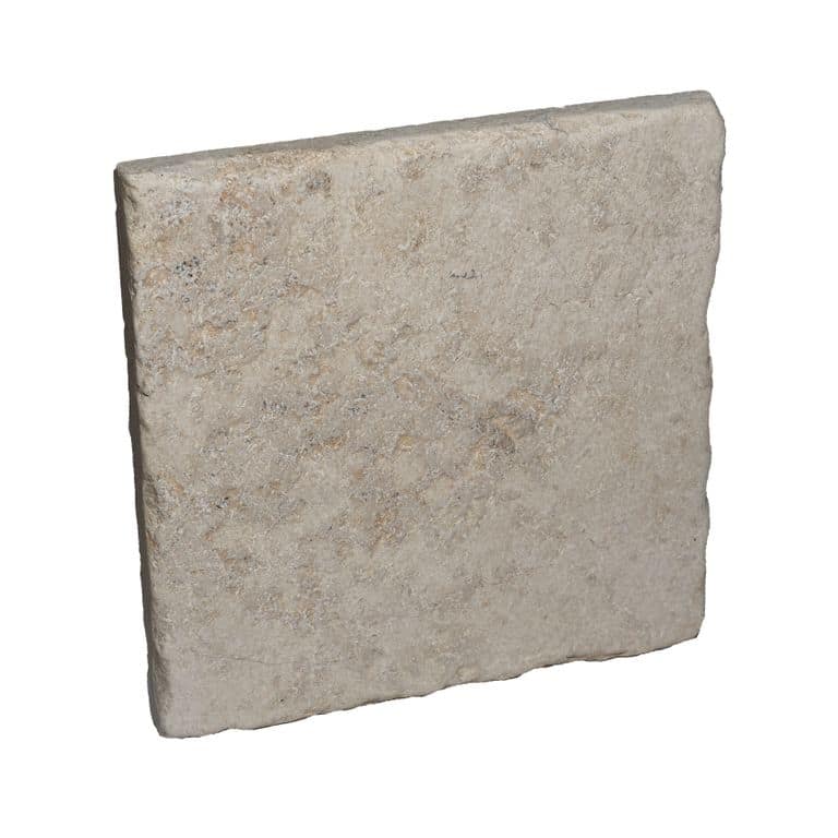 Oblique image for Bavarian Beige Limestone - Antiqued Interior Flooring. The surface finish shown is antiqued. Dominant colors shown are beige, tan and cream. The color mix creates a warm feeling.