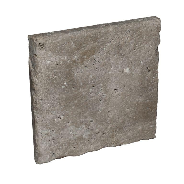 Oblique image for Bavarian Dolomite Gray - Antiqued Interior Flooring. The surface finish shown is antiqued. Dominant colors shown are gray and tan. The color mix creates a warm feeling.