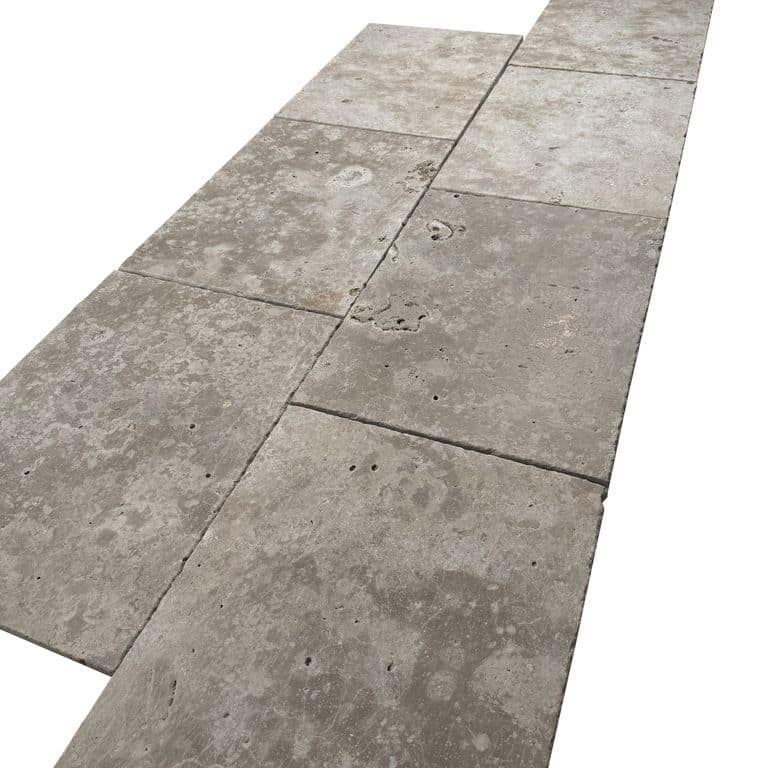 Application image for Bavarian Dolomite Gray - Antiqued Interior Flooring. The surface finish shown is antiqued. Dominant colors shown are gray and tan. The color mix creates a warm feeling.