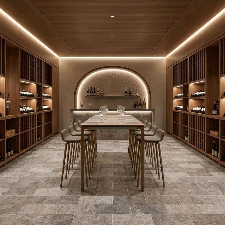 Application image for Bavarian Dolomite Gray - Antiqued Interior Flooring. The image shows this product being used in an interior floor application. The surface finish shown is antiqued. Dominant colors shown are gray and tan. The color mix creates a warm feeling.
