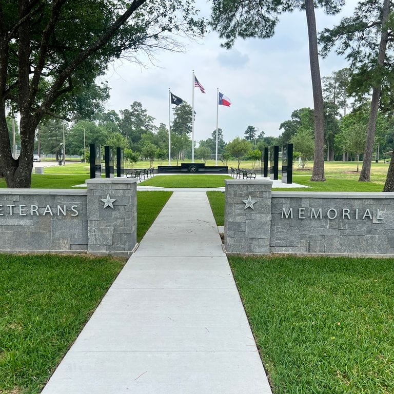 Application image for Brazilian Lucerna Gneiss - Cut to Size Veneer. The image shows this product being used in a full bed veneer application. The dominant color shown is gray. The color mix creates a cool feeling.