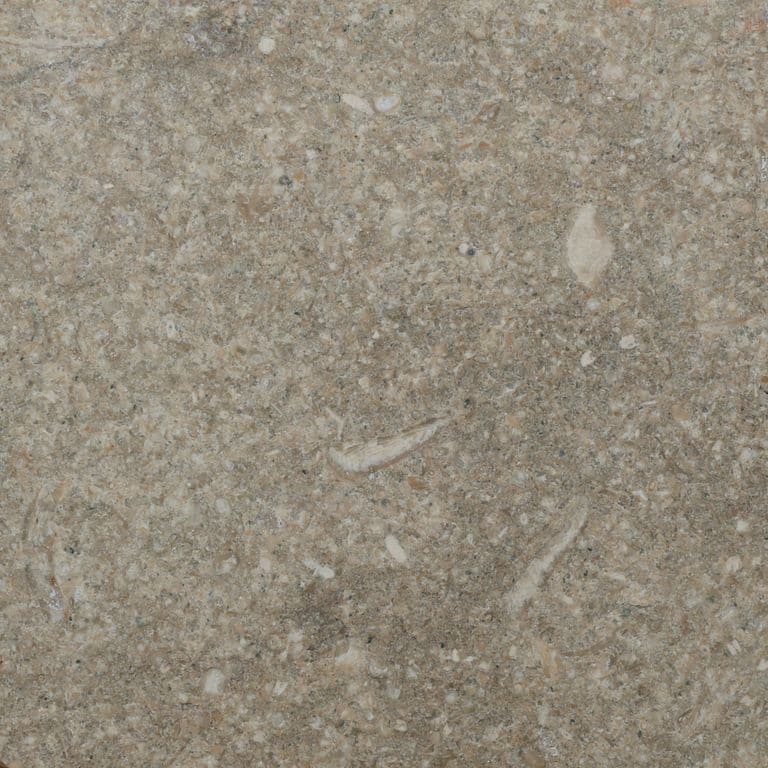 Swatch image for Veneto Olivo Limestone - Interior Flooring. The surface finish shown is . Dominant colors shown are gray and tan. The color mix creates a warm feeling.